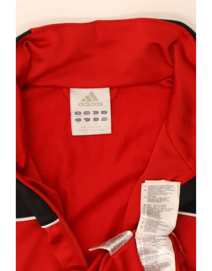 Adidas Mens Tracksuit Top Jacket UK 42/44 Grande Vermelho Colorblock Poliéster