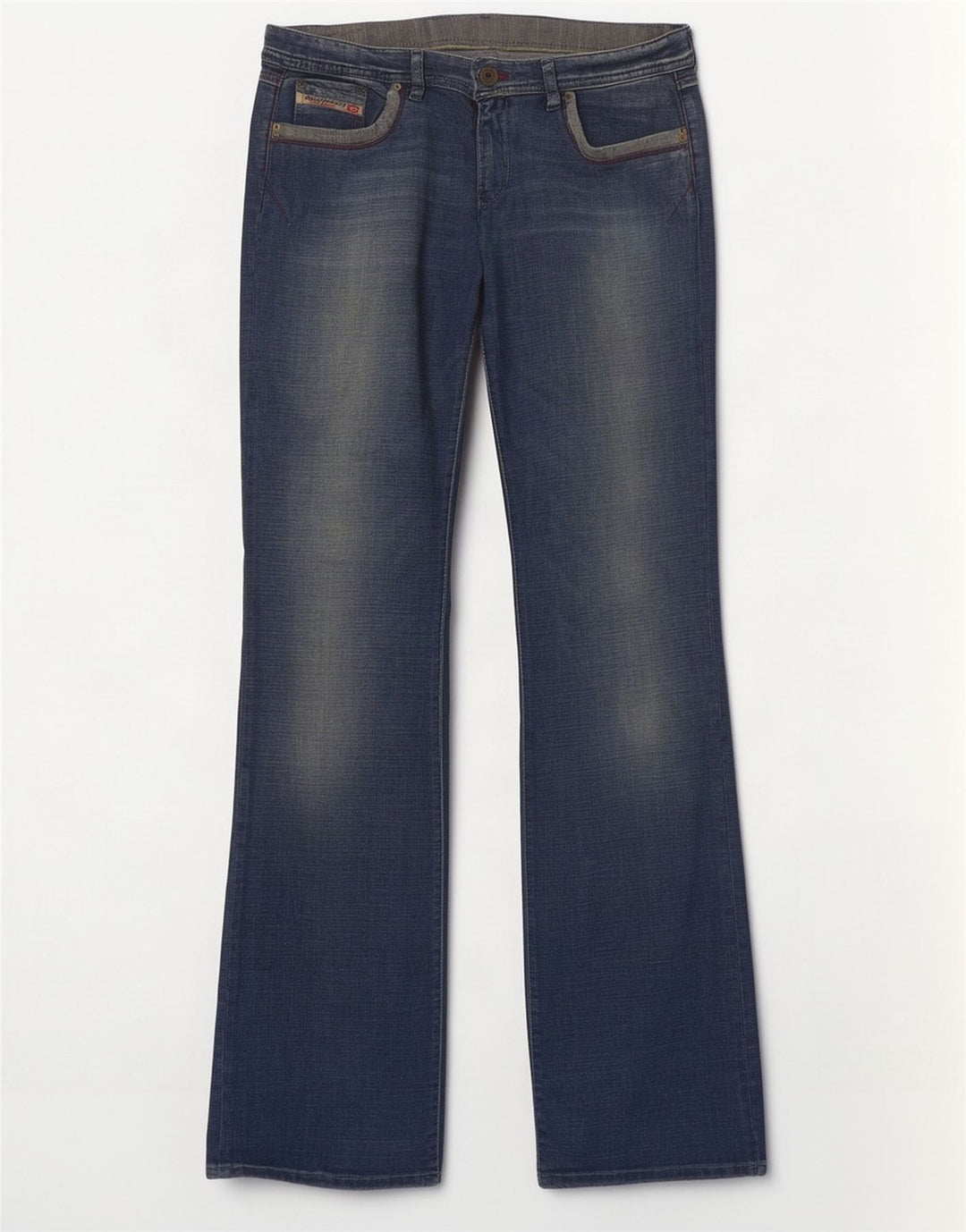 Jeans feminino Diesel Bootcut desgastado Reino Unido 16 grande W32 L33 azul algodão