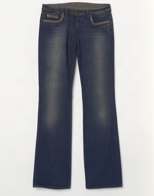 Jeans feminino Diesel Bootcut desgastado Reino Unido 16 grande W32 L33 azul algodão
