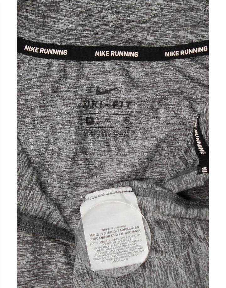 Pulôver masculino Nike com zíper e gola em poliéster XL cinza manchado