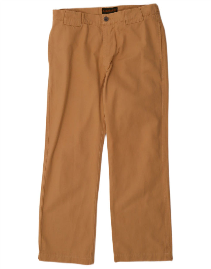 Calça chino reta masculina TIMBERLAND W32 L30 algodão bege