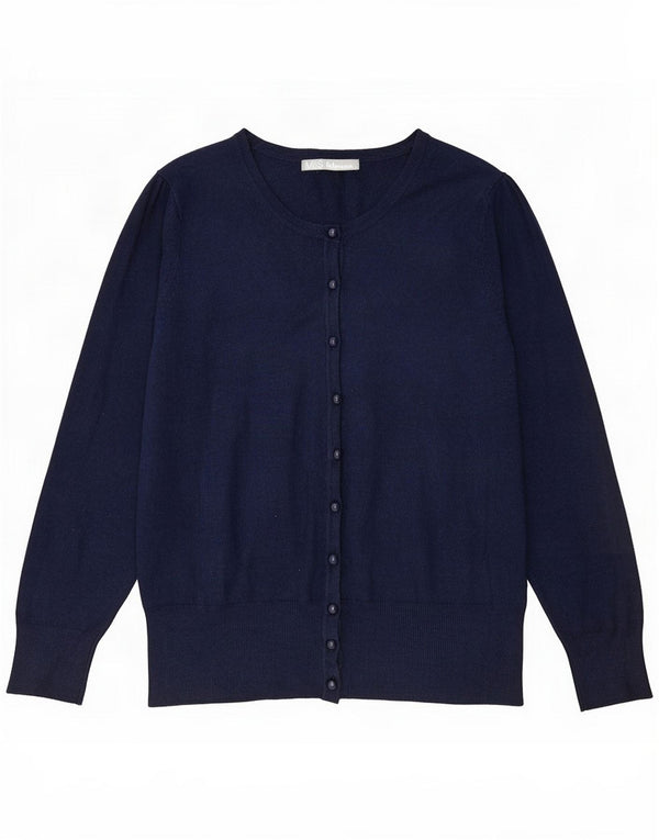 Suéter cardigã feminino Marks & Spencer UK 14 viscose azul marinho médio
