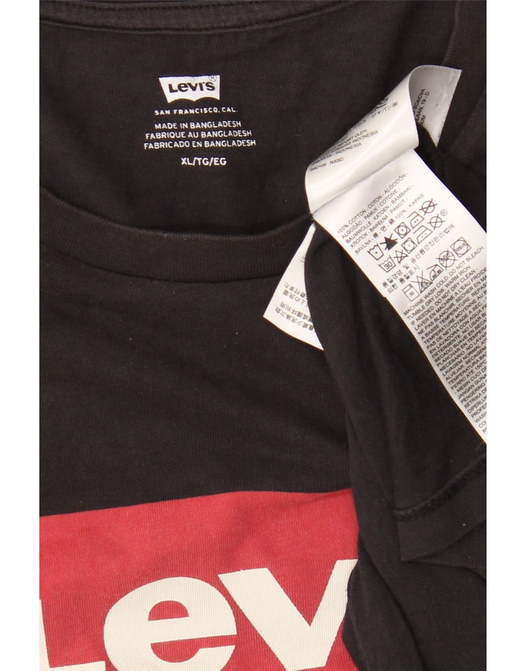 Camiseta gráfica masculina Levi's Top XL algodão preto