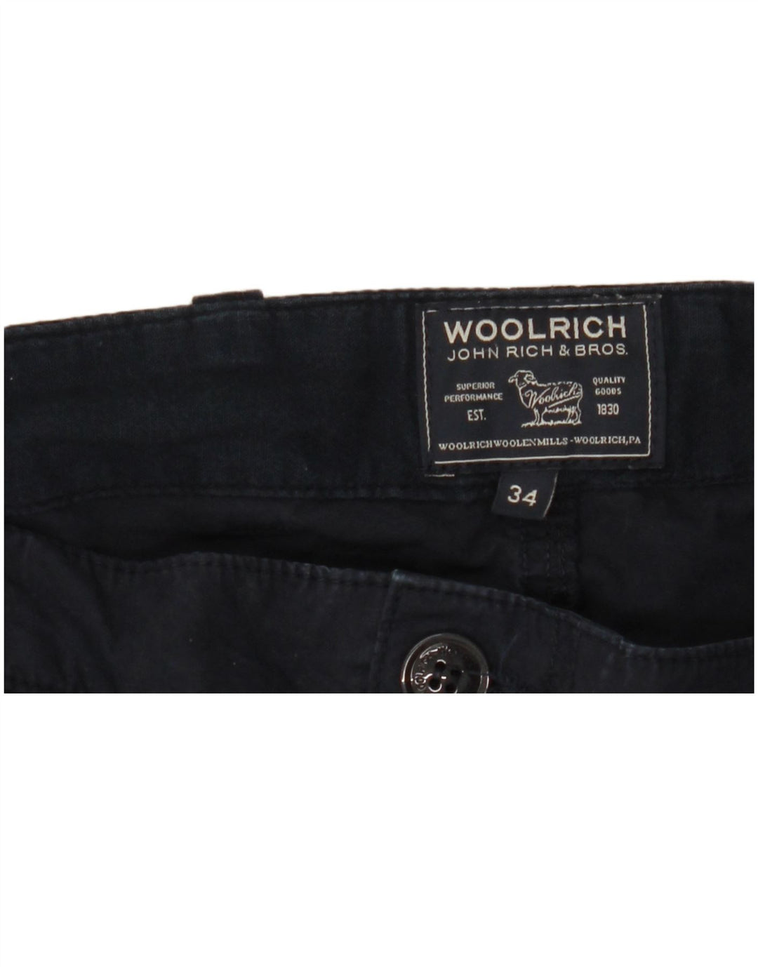 Calça cargo masculina reta Woolrich W34 L27 azul marinho