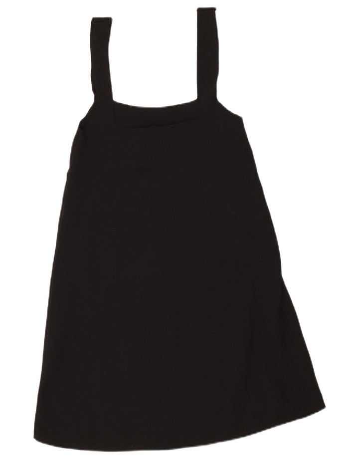 Vestido de verão feminino Zara UK 12 poliéster preto médio