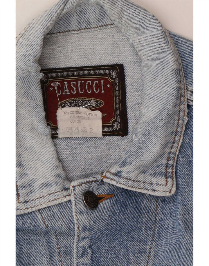 Jaqueta jeans masculina Casucci UK 40 grande algodão azul