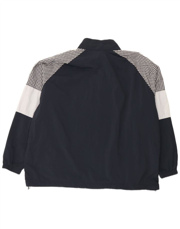 Jaqueta de chuva masculina Lyle & Scott UK 46 3XL azul marinho colorblock nylon