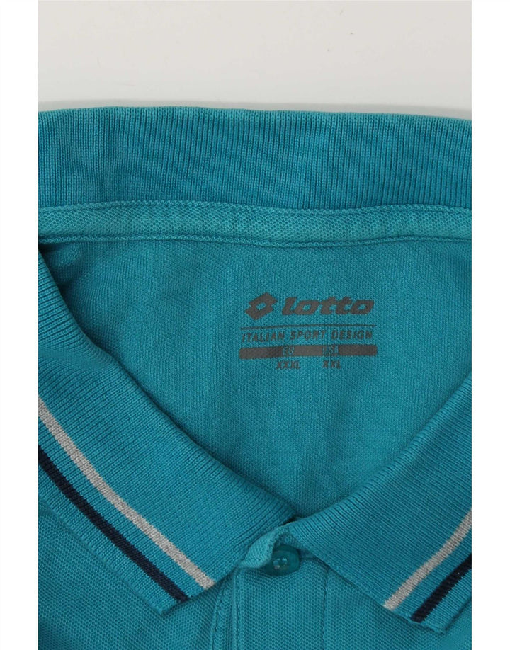 Camisa polo masculina Lotto 3XL listrada turquesa