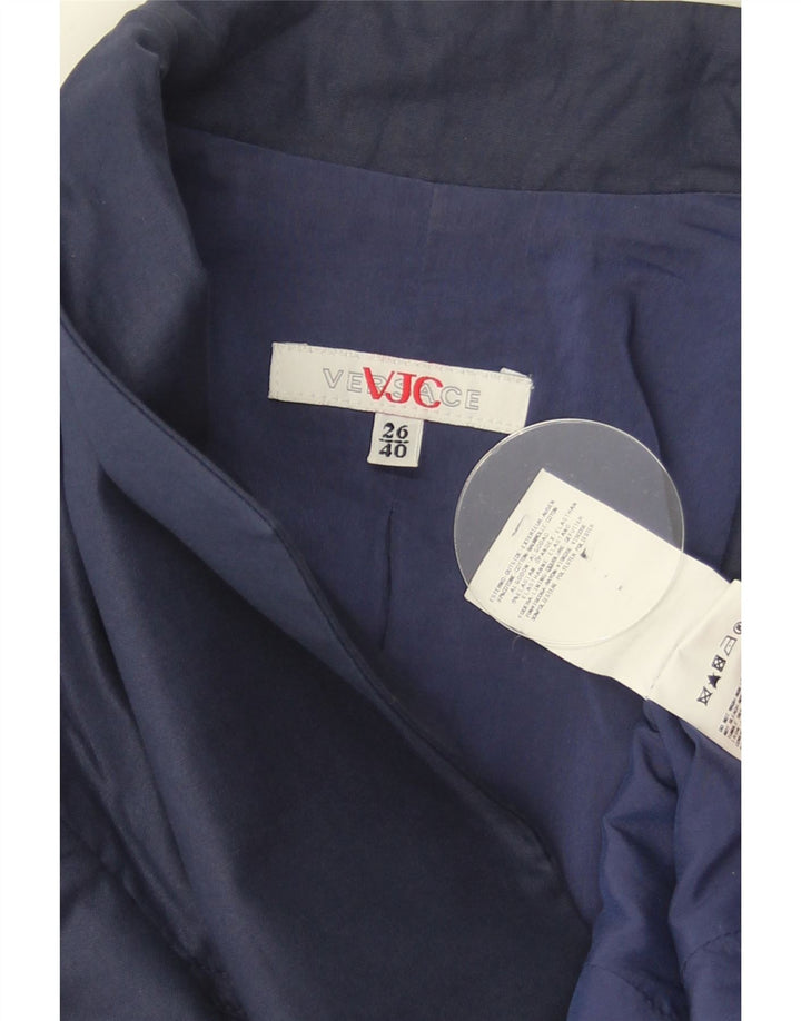 Jaqueta blazer feminina Versace com 1 botão IT 40 algodão azul marinho pequeno