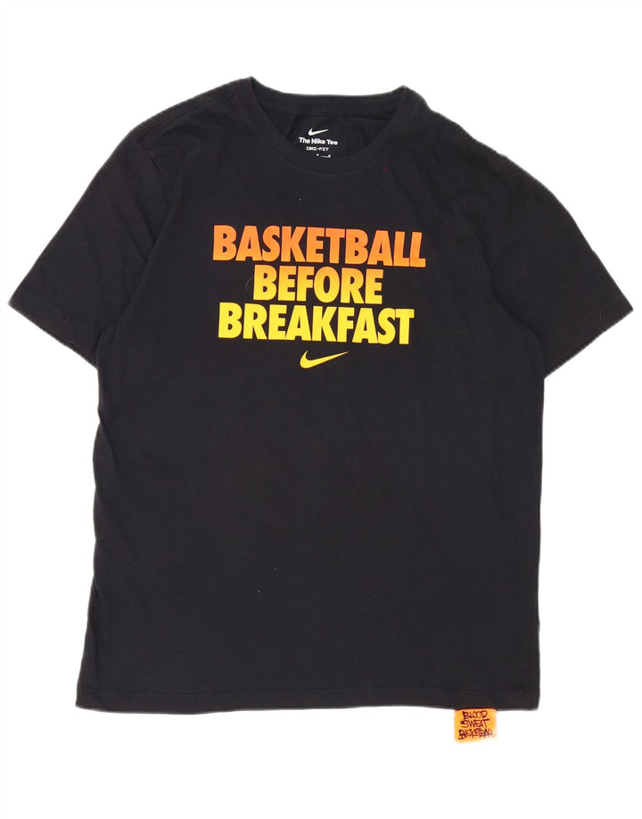 Camiseta Nike masculina gráfica Top médio algodão preto