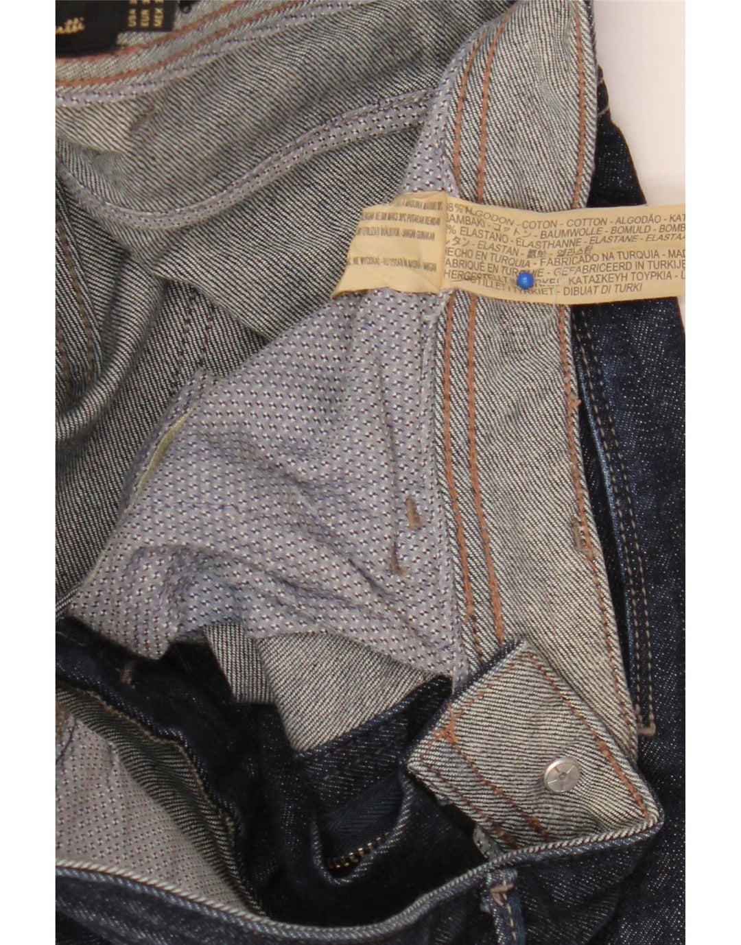 Massimo Dutti Mens Slim Jeans EU 38 Pequeno W30 L32 Azul Marinho Algodão