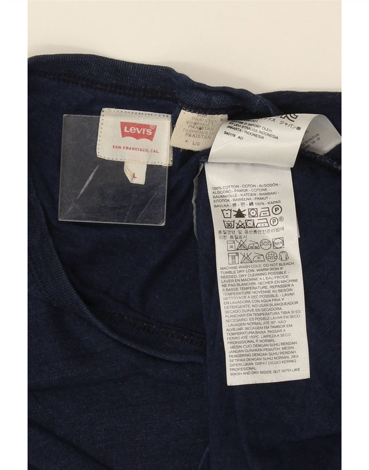 Camiseta masculina LEVI'S grande algodão manchado azul marinho