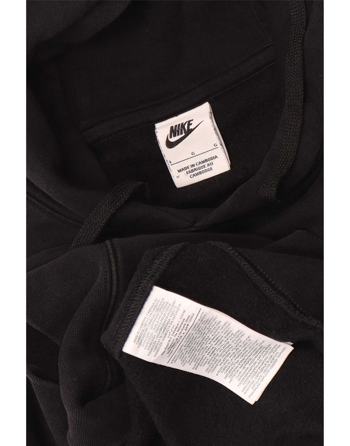 Nike Mens Hoodie Jumper Grande Algodão Preto