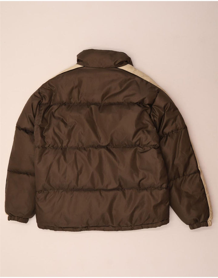 Jaqueta acolchoada masculina do sul UK 42 XL Brown Colourblock poliéster