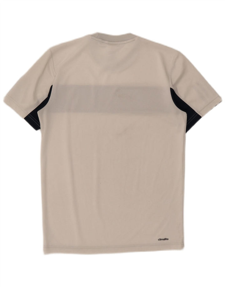 ADIDAS Mens Tennis Camiseta Top Pequeno Branco Colourblock Poliéster