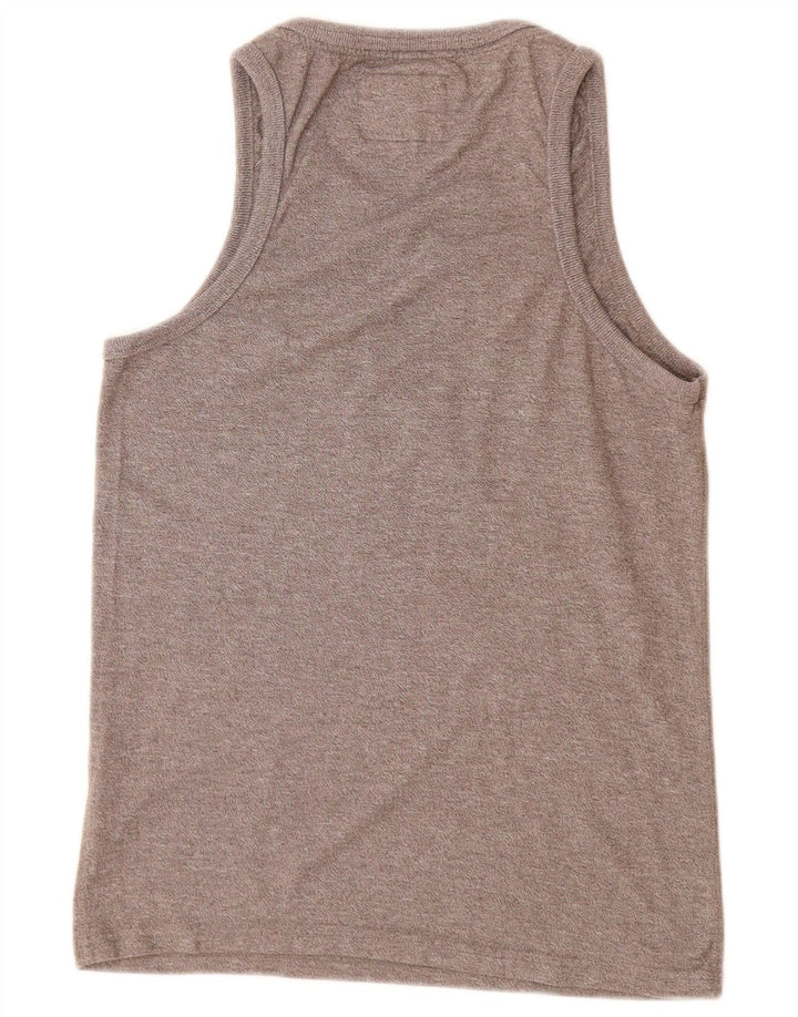 Superdry Mens Graphic Vest Top pequeno algodão manchado cinza