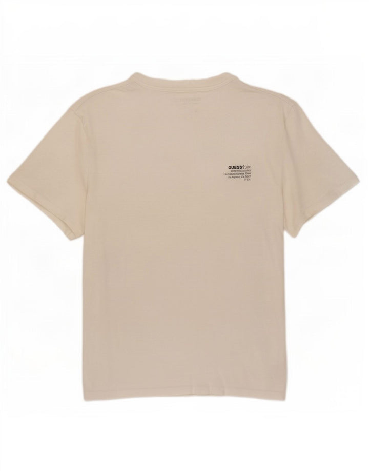 Guess Mens Camiseta Regular Fit Top Médio Algodão Branco