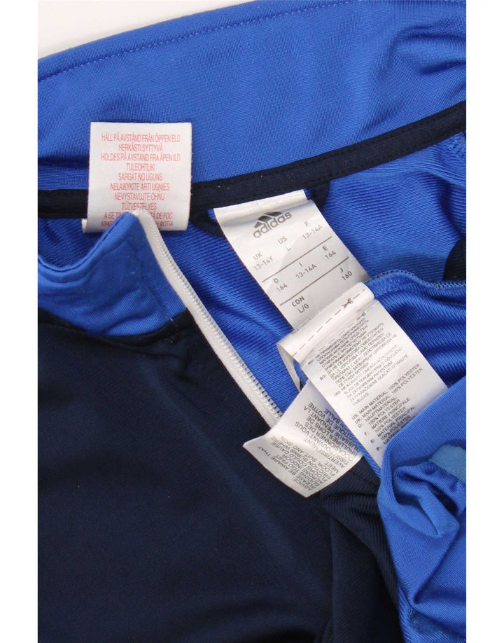 Jaqueta Adidas Meninos Treino Top 13-14 Anos Azul Colorblock Poliéster