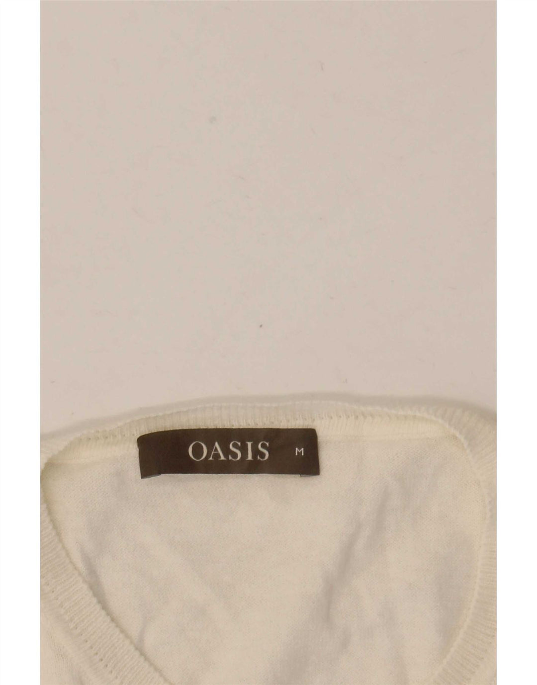 Suéter cardigã feminino Oasis UK 12 médio branco