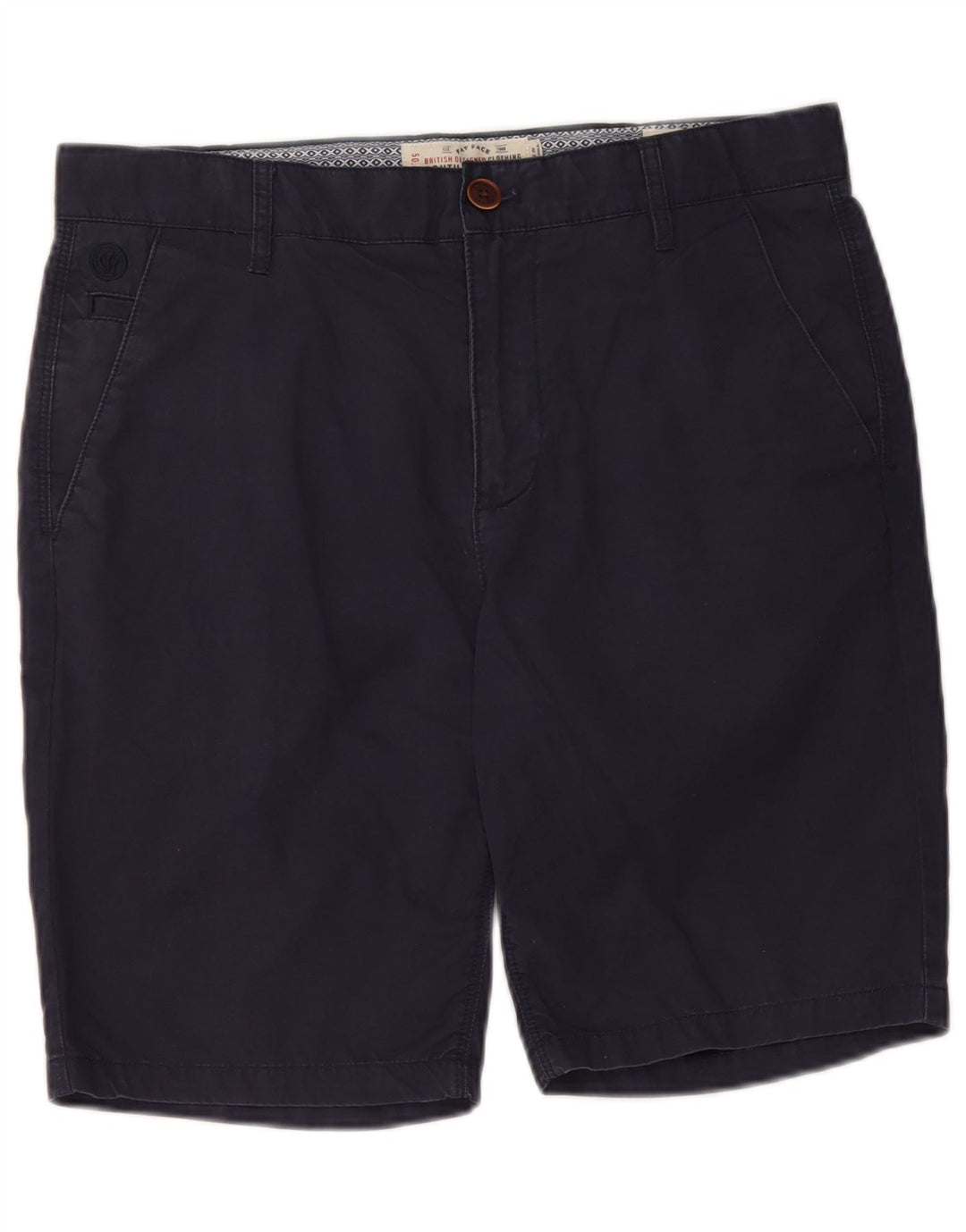 Shorts Chino Masculino Fat Face W32 Algodão Azul Marinho Médio
