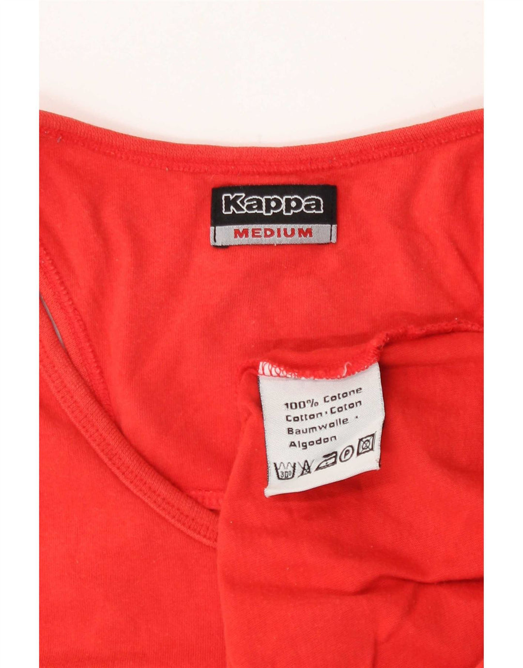 Top colete gráfico feminino Kappa UK 12 algodão vermelho médio