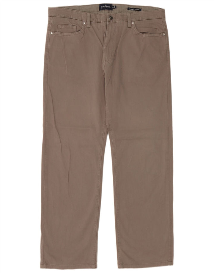 Calça casual reta masculina Marks & Spencer Blue Harbor W36 L29 cinza