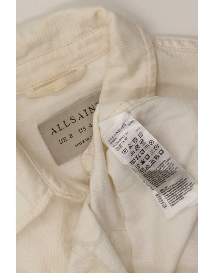 Camisa jeans feminina grande All Saints Reino Unido 8 algodão branco pequeno