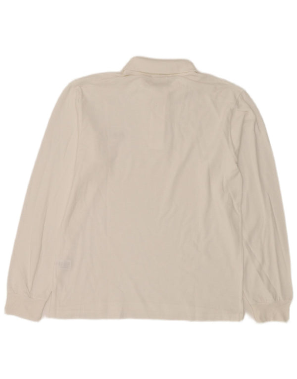 Camisa polo masculina de manga comprida LACOSTE tamanho 3 pequeno algodão branco