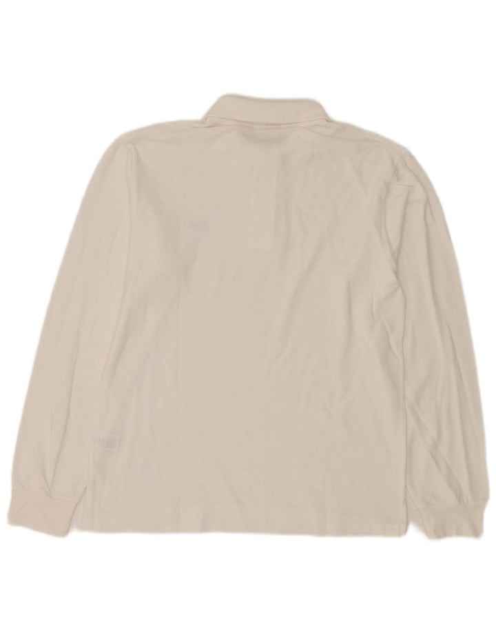 Camisa polo masculina de manga comprida LACOSTE tamanho 3 pequeno algodão branco