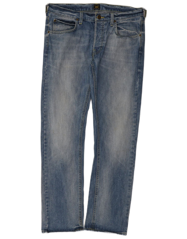 Lee Mens Daren Straight Jeans W34 L32 Azul Algodão