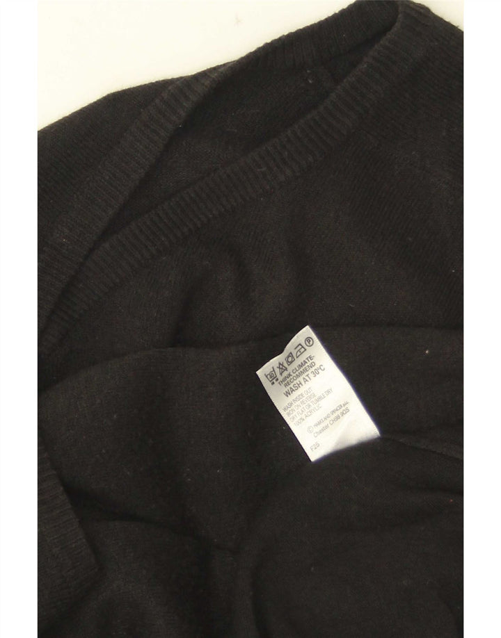 Suéter masculino Marks & Spencer com decote em V XL preto acrílico