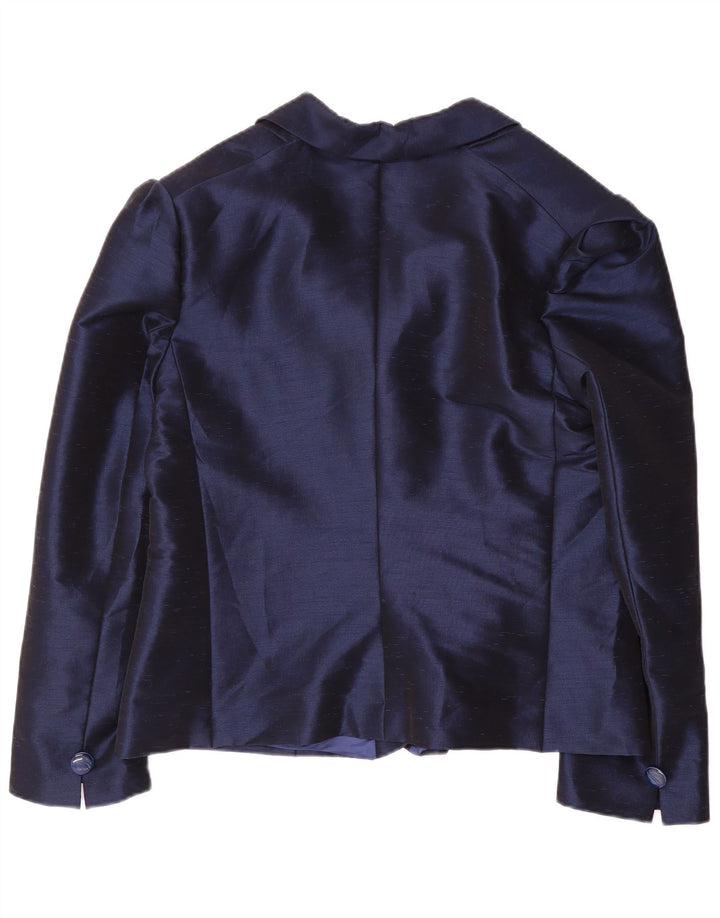 LUCIANO SOPRANI Jaqueta blazer feminina de 4 botões Reino Unido 16 grande azul marinho