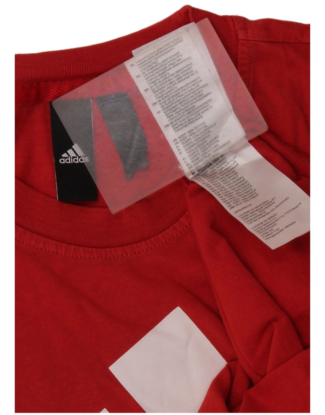 Adidas Mens Graphic T-Shirt Top Pequeno Algodão Vermelho