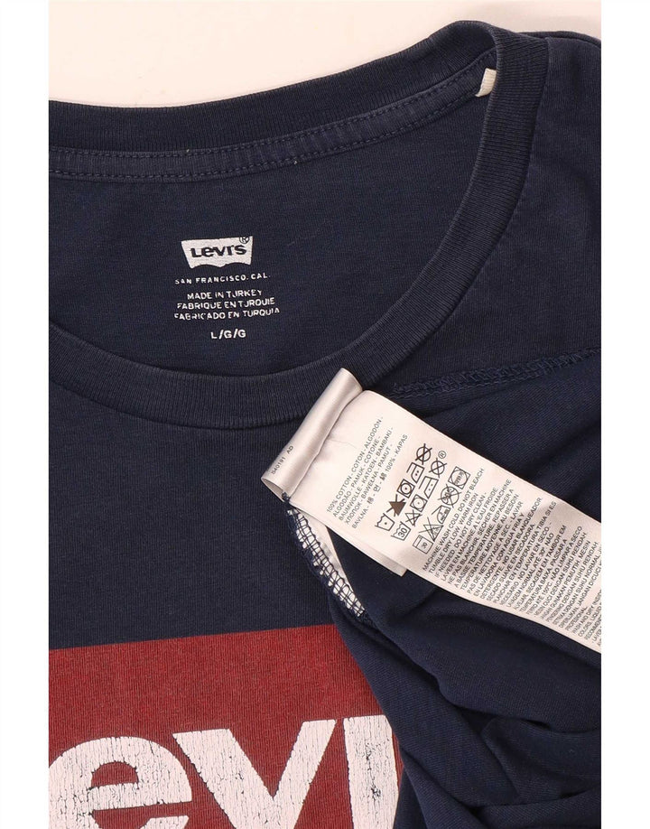 Camiseta gráfica masculina Levi's Top grande algodão azul marinho