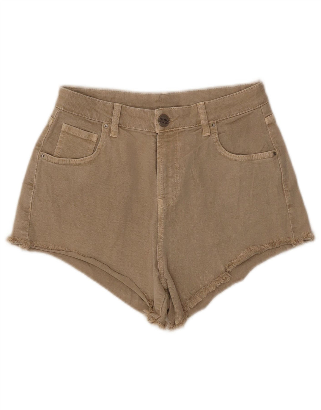 Shorts jeans feminino Carrera IT 42 médio W29 algodão bege
