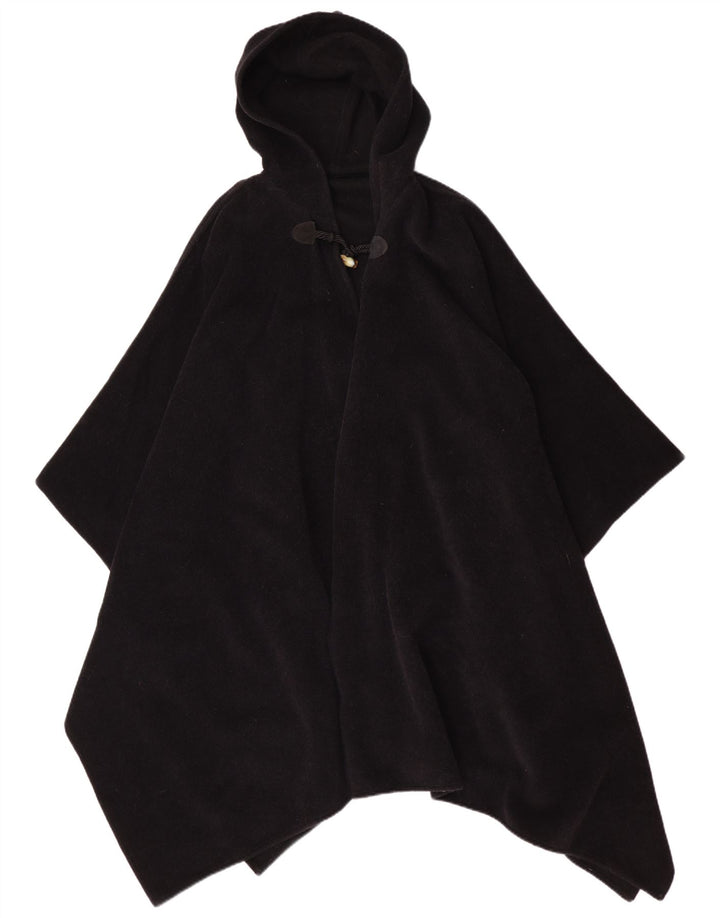 Casaco poncho feminino vintage com capuz tamanho único preto