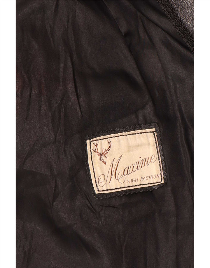 Jaqueta de couro feminina Maxime UK 14 médio preto