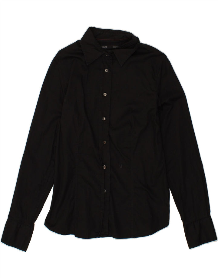 MURPHY & NYE Womens Shirt UK 14 Large Black Cotton Vintage Murphy & Nye and Second-Hand Murphy & Nye from Messina Hembry 