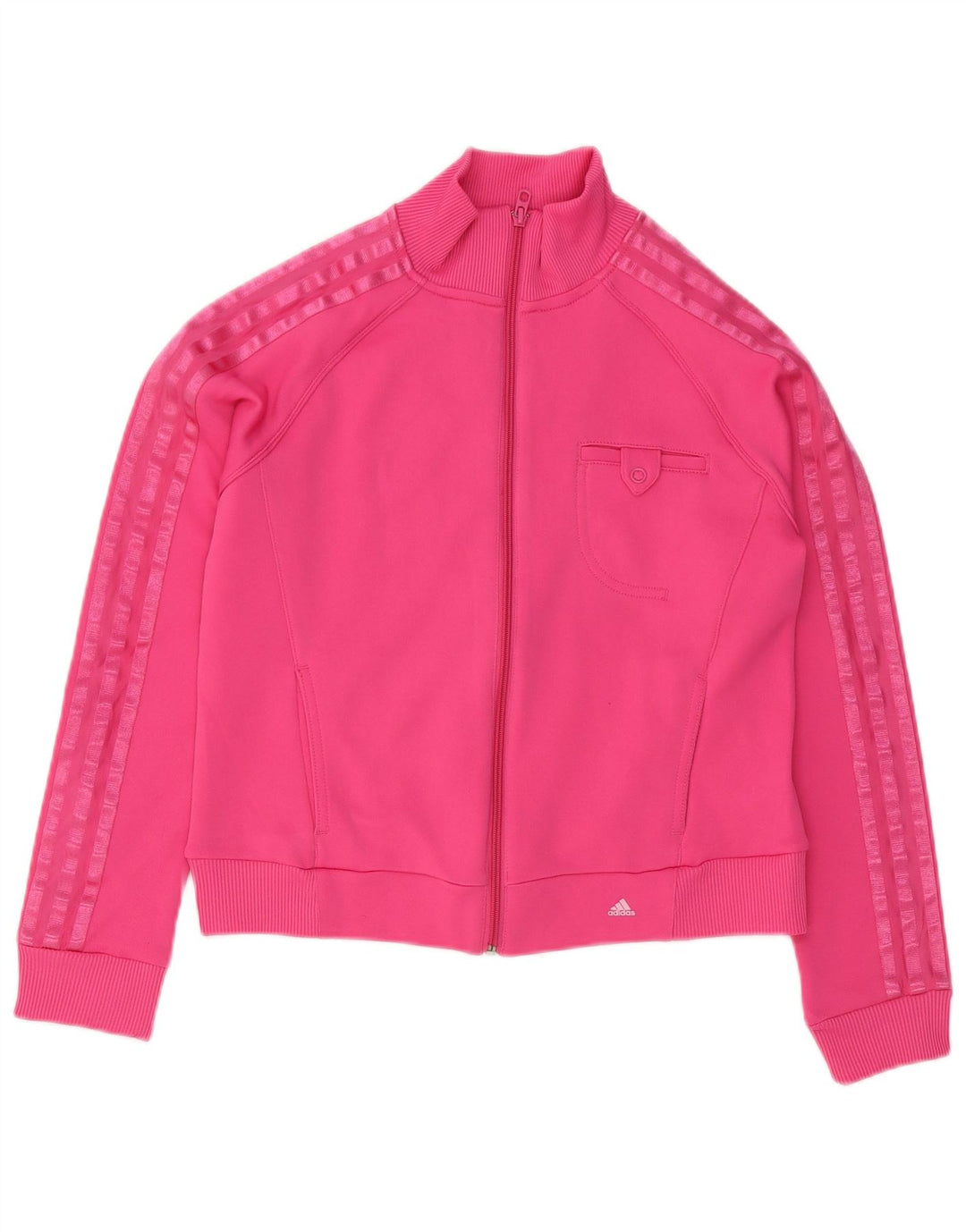 Adidas Womens Tracksuit Top Jacket UK 14 Médio Rosa Poliéster