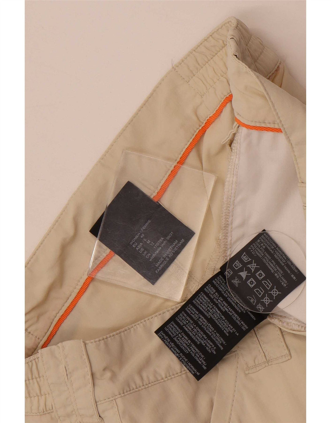 Shorts Chino feminino Jack Wolfskin Reino Unido 12 médio W32 bege poliamida