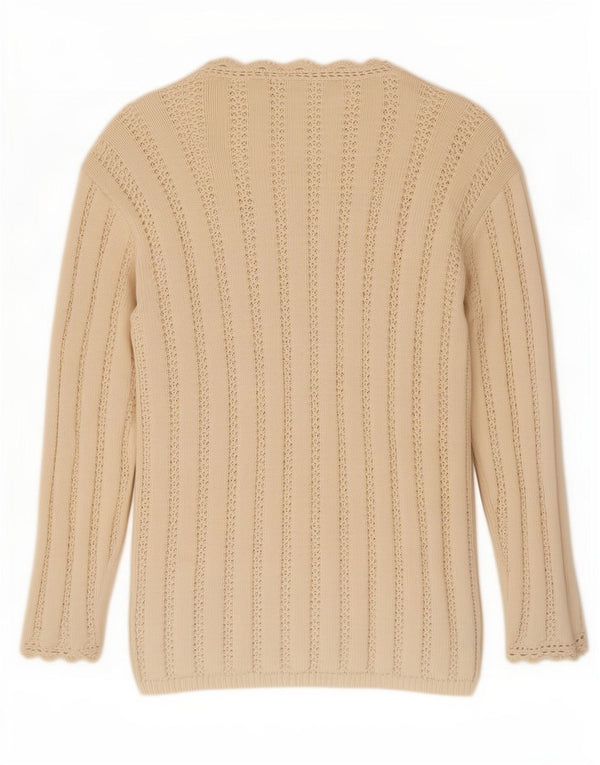 Suéter feminino Marks & Spencer St. Michael Cardigan Reino Unido 16 grande bege