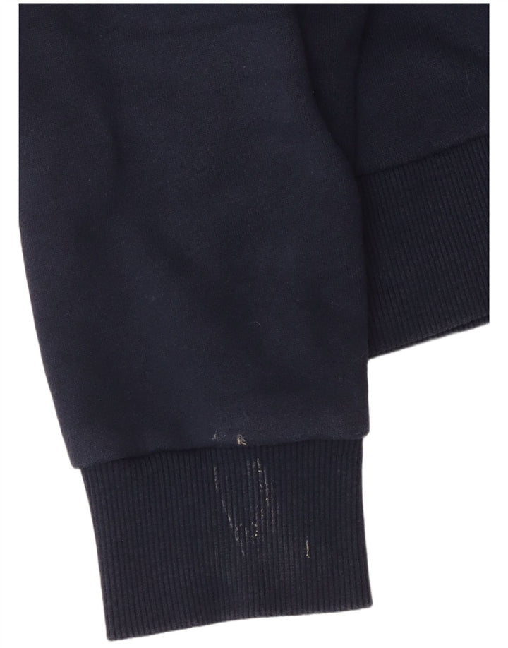 Jumper feminino com capuz gráfico SUPERDRY Reino Unido 16 grande algodão azul marinho