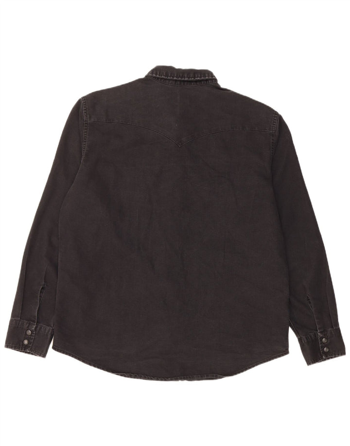 Camisa jeans masculina padrão LEVI'S grande algodão preto