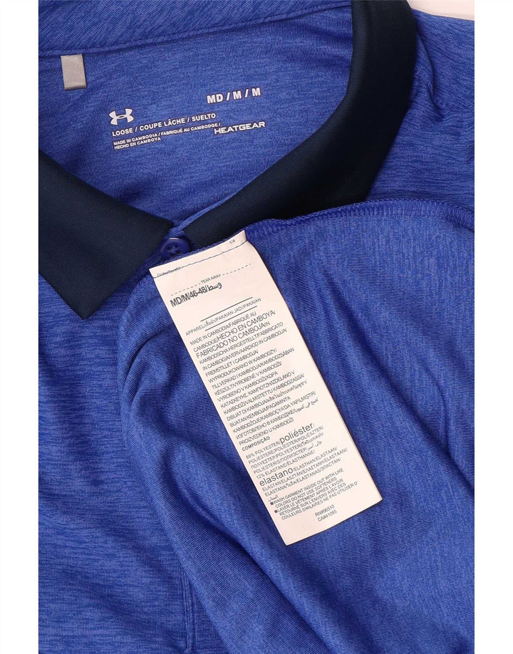 Camisa polo masculina Under Armour Heat Gear poliéster azul médio Colourblock