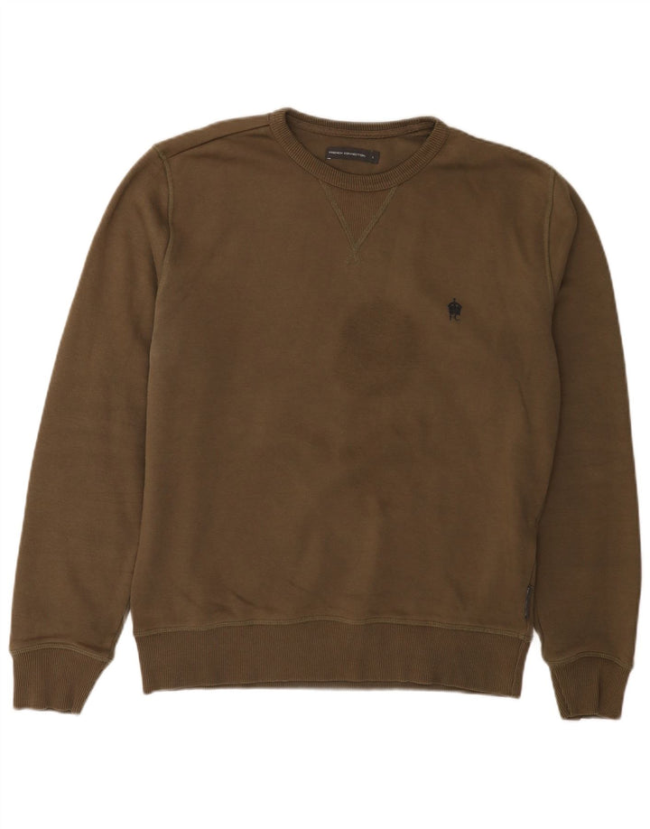 Moletom masculino French Connection Jumper grande algodão cáqui