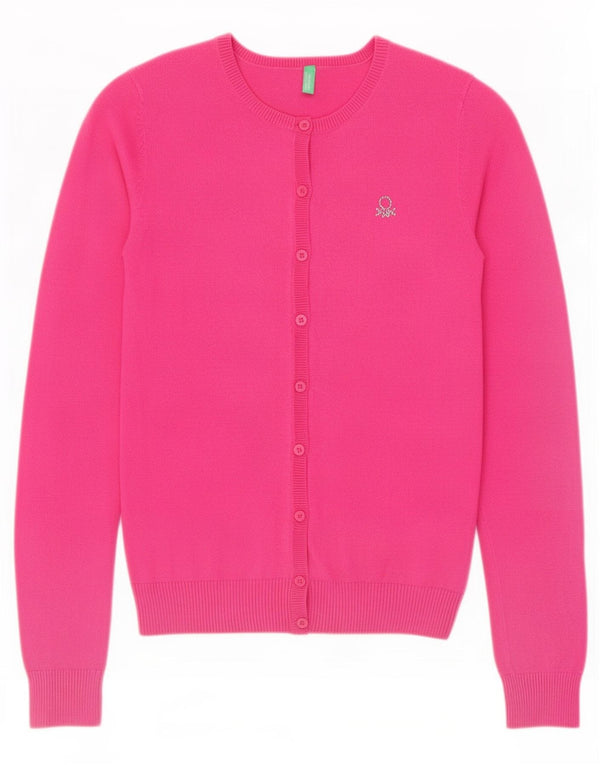 Suéter cardigã feminino Benetton Reino Unido 4 XS rosa