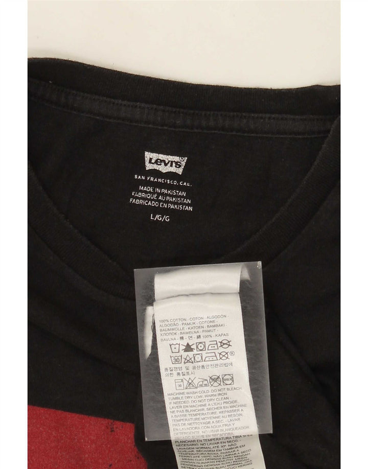 Camiseta gráfica masculina Levi's Top grande de algodão preto