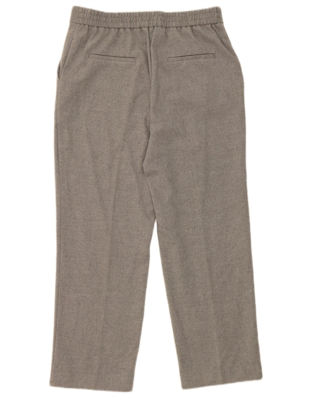 Zara Calça feminina reta cortada média W28 L25 poliéster cinza