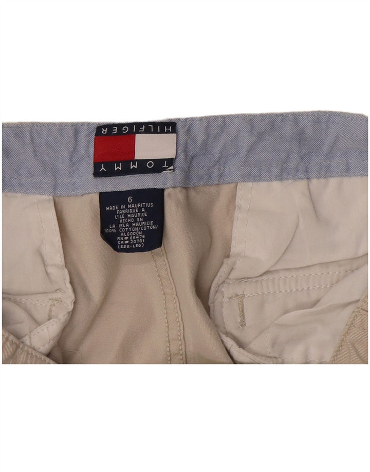 Shorts cargo feminino Tommy Hilfiger EUA 6 médio W28 algodão bege