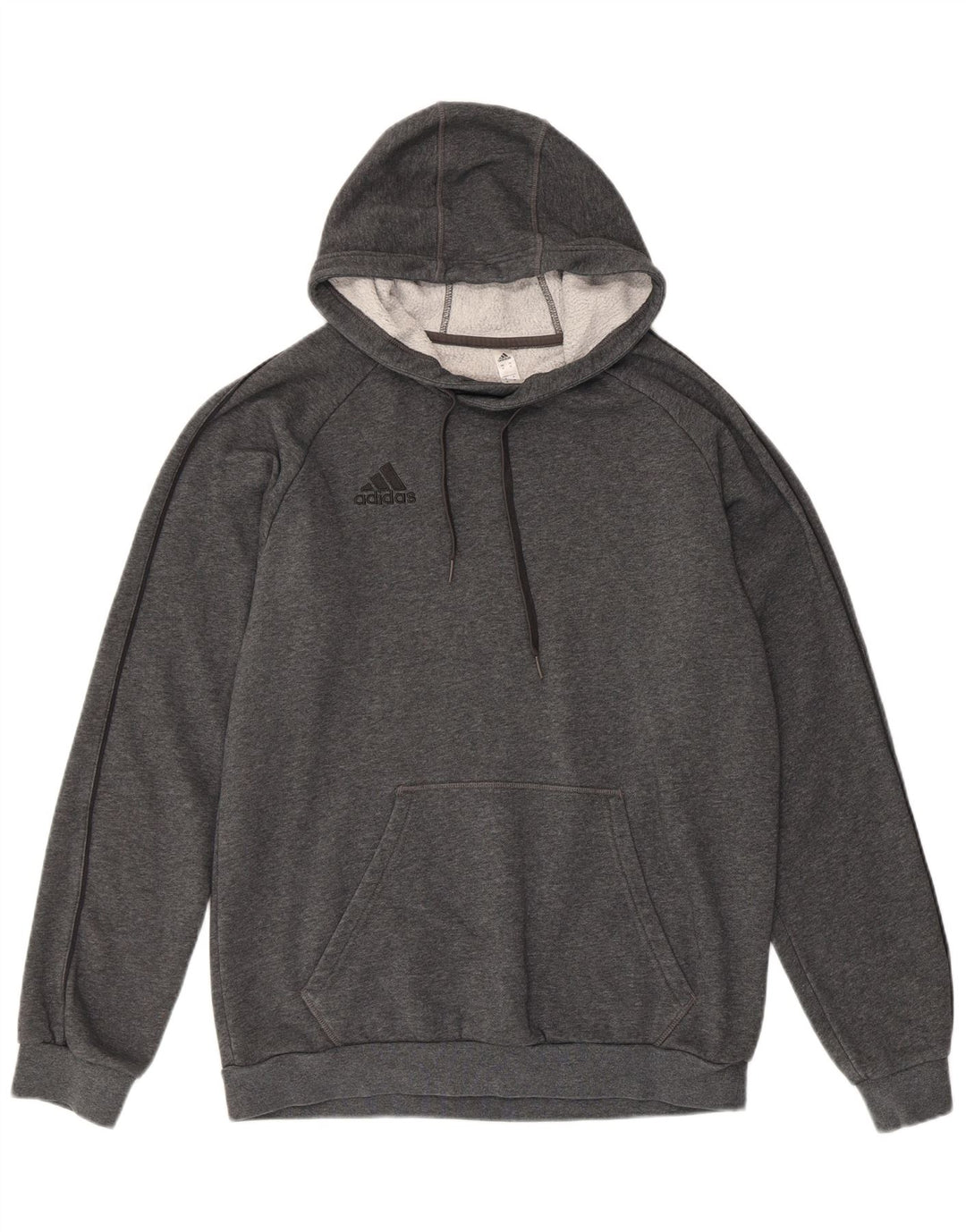 ADIDAS Mens Hoodie Jumper Médio Algodão Cinza